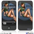 iPhone 4S Decal Style Vinyl Skin - Bomber Pin Up Girl