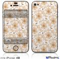 iPhone 4S Decal Style Vinyl Skin - Flowers Pattern 15