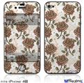 iPhone 4S Decal Style Vinyl Skin - Flowers Pattern Roses 20
