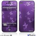 iPhone 4S Decal Style Vinyl Skin - Bokeh Butterflies Purple