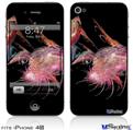 iPhone 4S Decal Style Vinyl Skin - Pink Flamingos