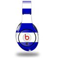 WraptorSkinz Skin Decal Wrap compatible with Beats Studio (Original) Headphones Psycho Stripes Blue and White Skin Only (HEADPHONES NOT INCLUDED)