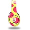 WraptorSkinz Skin Decal Wrap compatible with Beats Studio (Original) Headphones Kearas Polka Dots Pink And Yellow Skin Only (HEADPHONES NOT INCLUDED)