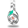 WraptorSkinz Skin Decal Wrap compatible with Beats Studio (Original) Headphones Chevrons Gray And Turquoise Skin Only (HEADPHONES NOT INCLUDED)