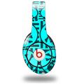 WraptorSkinz Skin Decal Wrap compatible with Beats Studio (Original) Headphones Skull Patch Pattern Blue Skin Only (HEADPHONES NOT INCLUDED)