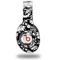 WraptorSkinz Skin Decal Wrap compatible with Beats Studio (Original) Headphones Black and White Flower Skin Only (HEADPHONES NOT INCLUDED)