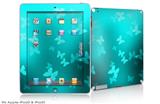 iPad Skin - Bokeh Butterflies Neon Teal (fits iPad2 and iPad3)