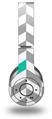 WraptorSkinz Skin Decal Wrap compatible with Beats Wireless (Original) Headphones Chevrons Gray And Turquoise Skin Only (HEADPHONES NOT INCLUDED)