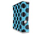 Kearas Polka Dots Black And Blue Decal Style Skin for XBOX 360 Slim Vertical