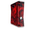 Decal Style Skin compatible with XBOX 360 Slim Vertical Liquid Metal Chrome Red