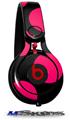 WraptorSkinz Skin Decal Wrap compatible with Beats Mixr Headphones Kearas Polka Dots Pink On Black Skin Only (HEADPHONES NOT INCLUDED)