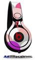 WraptorSkinz Skin Decal Wrap compatible with Beats Mixr Headphones Brushed Circles Pink Skin Only (HEADPHONES NOT INCLUDED)