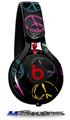 WraptorSkinz Skin Decal Wrap compatible with Beats Mixr Headphones Kearas Peace Signs Black Skin Only (HEADPHONES NOT INCLUDED)