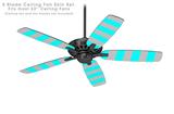 Psycho Stripes Neon Teal and Gray - Ceiling Fan Skin Kit fits most 52 inch fans (FAN and BLADES SOLD SEPARATELY)
