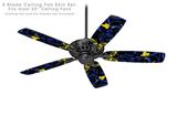 Twisted Garden Blue and Yellow - Ceiling Fan Skin Kit fits most 52 inch fans (FAN and BLADES SOLD SEPARATELY)
