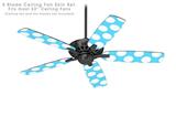 Kearas Polka Dots White And Blue - Ceiling Fan Skin Kit fits most 52 inch fans (FAN and BLADES SOLD SEPARATELY)