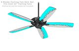 Ripped Colors Neon Teal Gray - Ceiling Fan Skin Kit fits most 52 inch fans (FAN and BLADES SOLD SEPARATELY)
