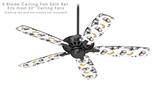 Coconuts Palm Trees and Bananas White - Ceiling Fan Skin Kit fits most 52 inch fans (FAN and BLADES SOLD SEPARATELY)