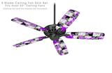 Purple Checker Skull Splatter - Ceiling Fan Skin Kit fits most 52 inch fans (FAN and BLADES SOLD SEPARATELY)
