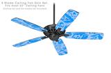 Skull Sketches Blue - Ceiling Fan Skin Kit fits most 52 inch fans (FAN and BLADES SOLD SEPARATELY)