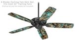 WraptorCamo Grassy Marsh Neon Teal 5 Scale - Ceiling Fan Skin Kit fits most 52 inch fans (FAN and BLADES SOLD SEPARATELY)