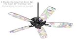 Neon Swoosh on White - Ceiling Fan Skin Kit fits most 52 inch fans (FAN and BLADES SOLD SEPARATELY)