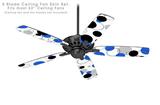 Lots of Dots Blue on White - Ceiling Fan Skin Kit fits most 52 inch fans (FAN and BLADES SOLD SEPARATELY)