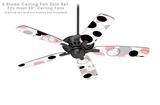 Lots of Dots Pink on White - Ceiling Fan Skin Kit fits most 52 inch fans (FAN and BLADES SOLD SEPARATELY)