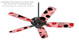Lots of Dots Red on Pink - Ceiling Fan Skin Kit fits most 52 inch fans (FAN and BLADES SOLD SEPARATELY)