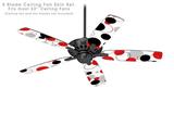 Lots of Dots Red on White - Ceiling Fan Skin Kit fits most 52 inch fans (FAN and BLADES SOLD SEPARATELY)