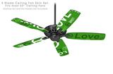 Love and Peace Green - Ceiling Fan Skin Kit fits most 52 inch fans (FAN and BLADES SOLD SEPARATELY)