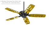 Love and Peace Yellow - Ceiling Fan Skin Kit fits most 52 inch fans (FAN and BLADES SOLD SEPARATELY)