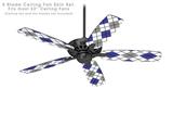Argyle Blue and Gray - Ceiling Fan Skin Kit fits most 52 inch fans (FAN and BLADES SOLD SEPARATELY)