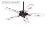 Flamingos on White - Ceiling Fan Skin Kit fits most 52 inch fans (FAN and BLADES SOLD SEPARATELY)