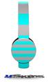 Psycho Stripes Neon Teal and Gray Decal Style Skin (fits Sol Republic Tracks Headphones - HEADPHONES NOT INCLUDED) 