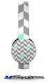 Chevrons Gray And Seafoam Decal Style Skin (fits Sol Republic Tracks Headphones - HEADPHONES NOT INCLUDED) 