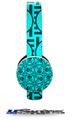 Skull Patch Pattern Blue Decal Style Skin (fits Sol Republic Tracks Headphones - HEADPHONES NOT INCLUDED) 