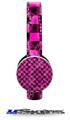 Pink Checkerboard Sketches Decal Style Skin (fits Sol Republic Tracks Headphones - HEADPHONES NOT INCLUDED) 