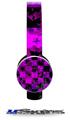 Purple Star Checkerboard Decal Style Skin (fits Sol Republic Tracks Headphones - HEADPHONES NOT INCLUDED) 