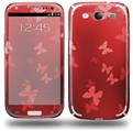 Bokeh Butterflies Red - Decal Style Skin (fits Samsung Galaxy S III S3)