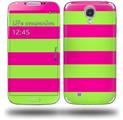 Psycho Stripes Neon Green and Hot Pink - Decal Style Skin (fits Samsung Galaxy S IV S4)
