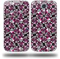 Splatter Girly Skull Pink - Decal Style Skin (fits Samsung Galaxy S IV S4)