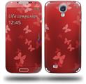Bokeh Butterflies Red - Decal Style Skin (fits Samsung Galaxy S IV S4)