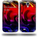 Liquid Metal Chrome Flame Hot - Decal Style Skin compatible with Samsung Galaxy S IV S4