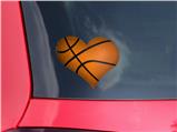 Basketball - I Heart Love Car Window Decal 6.5 x 5.5 inches