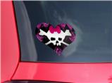 Pink Diamond Skull - I Heart Love Car Window Decal 6.5 x 5.5 inches