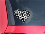 Hearts And Stars Black and White - I Heart Love Car Window Decal 6.5 x 5.5 inches