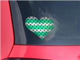 Kearas Daisies Stripe Sea Foam - I Heart Love Car Window Decal 6.5 x 5.5 inches
