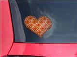 Wavey Burnt Orange - I Heart Love Car Window Decal 6.5 x 5.5 inches