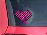 Pink Checkerboard Sketches - I Heart Love Car Window Decal 6.5 x 5.5 inches